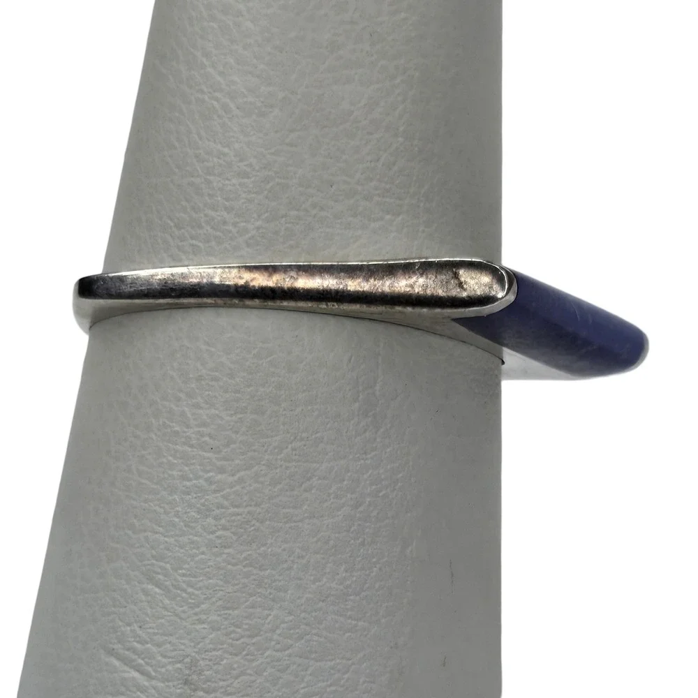 Vintage Blue Lapis Lazuli Ring Size 7.75 Sterling Silver 925 Inlay